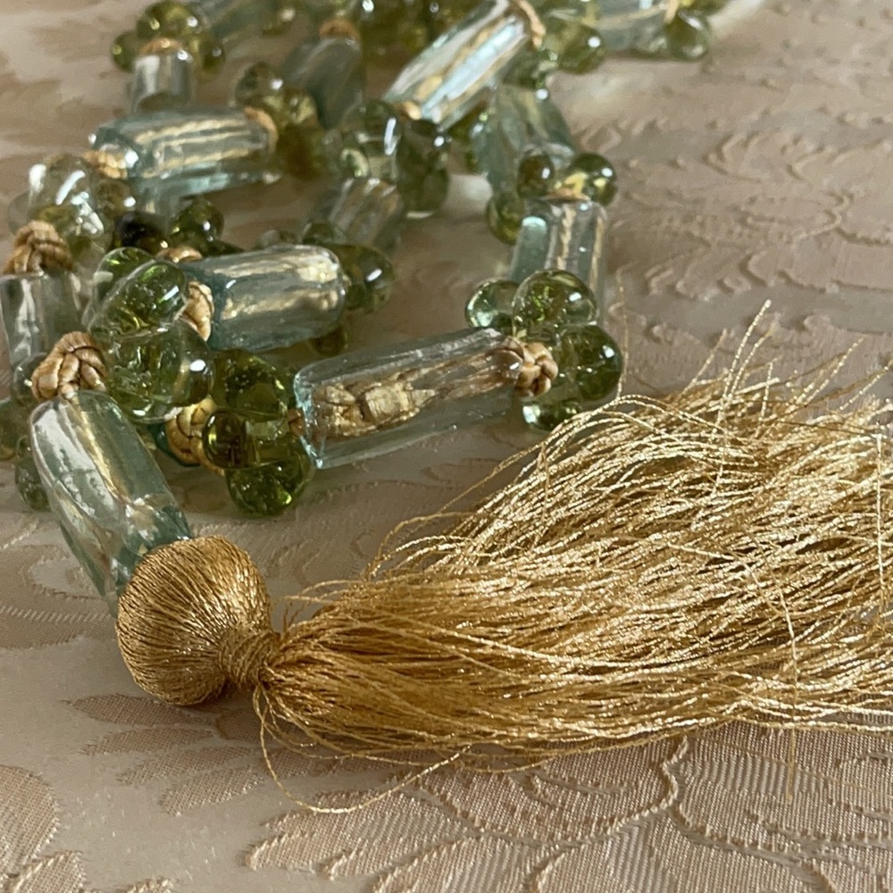 Murano Beaded Curtain tie front holder Crystal